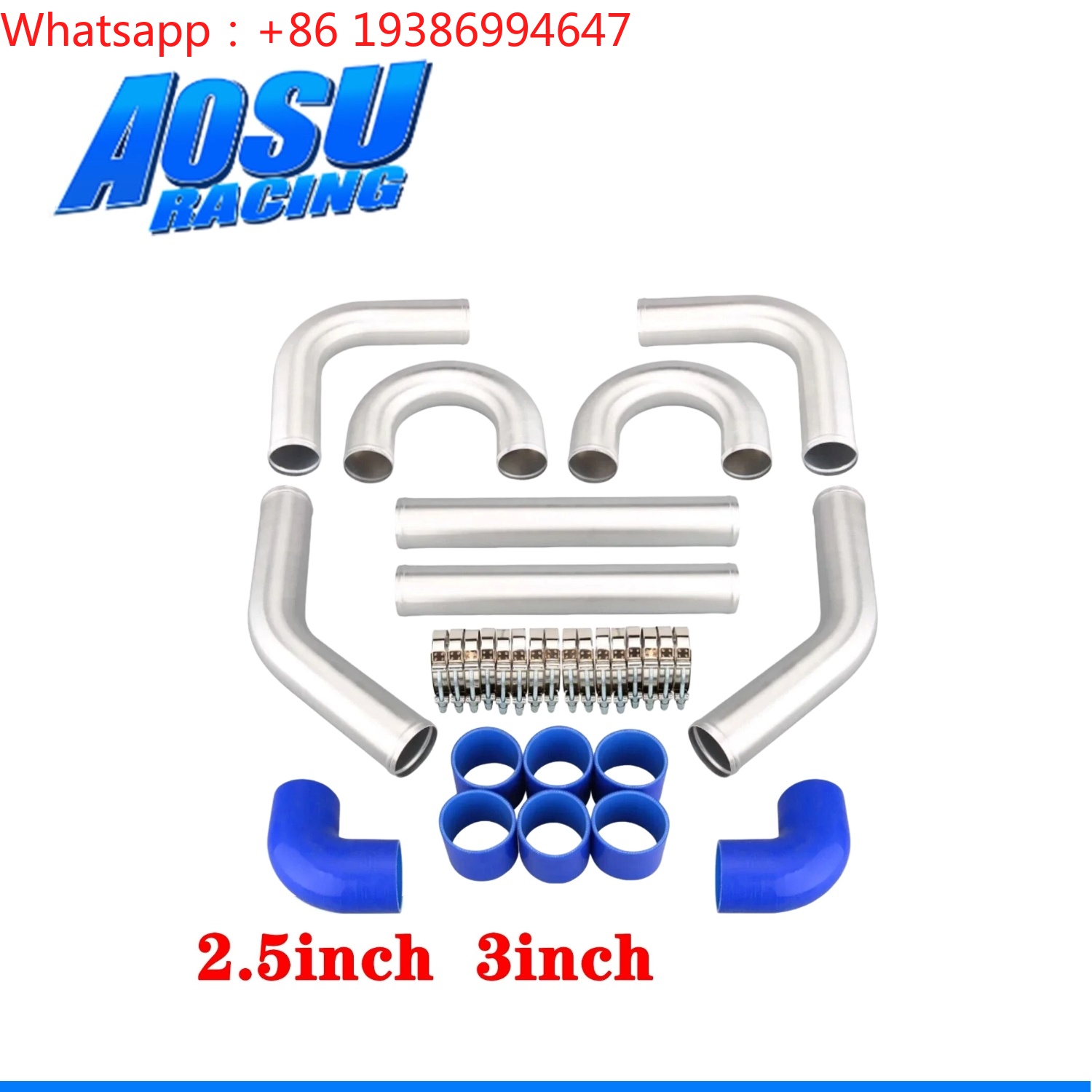 Intercooler Piping Kit Aluminum 2.5 Inch - Kit de tuyauterie universelle en aluminium