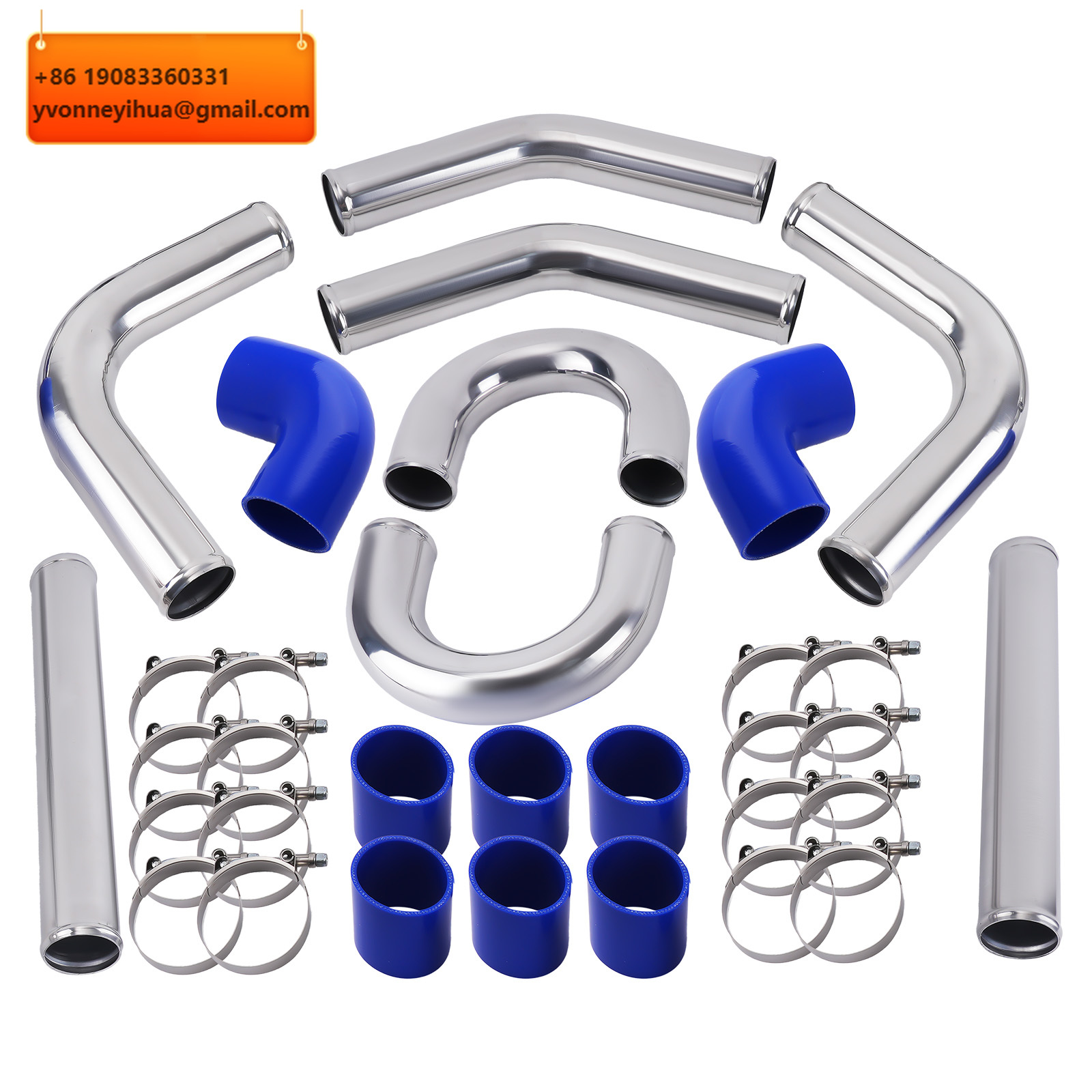 Intercooler Piping Kit Aluminum 2.5 Inch - MaXpeedingrods 8 pièces 2,5 pouces 64