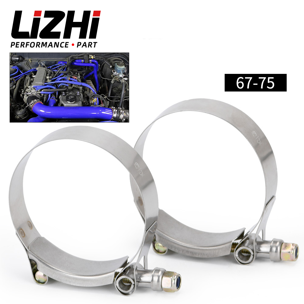 LIZHI-2 pièces/lot) pinces 2.5 - T-Bolt Hose Clamps Stainless Steel Turbo avis et prix