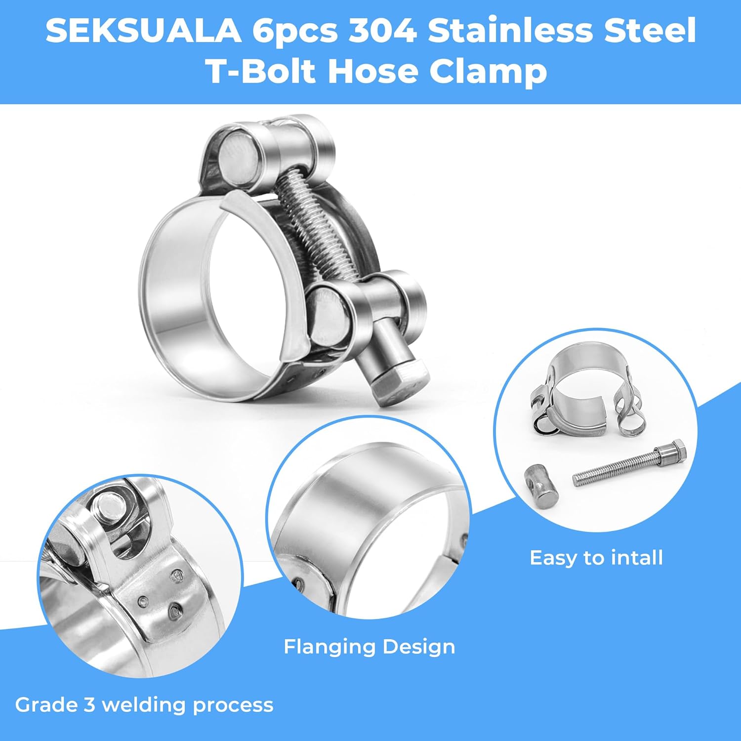 Colliers de Serrage de Tuyau e - T-Bolt Hose Clamps Stainless Steel Turbo avis et prix